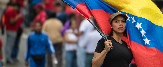 Venezuela, vrouw protesteert