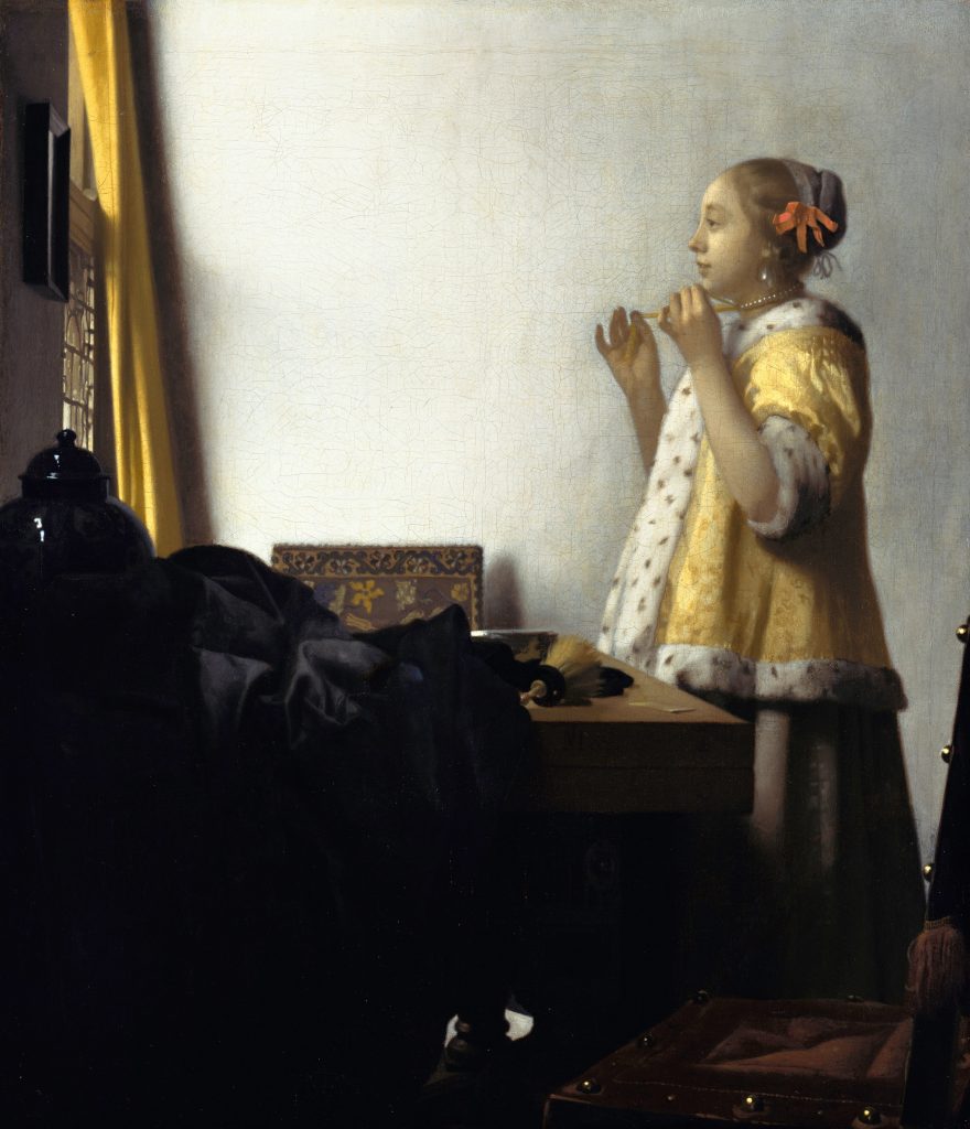 Vrouw met een parelsnoer, Johannes Vermeer.