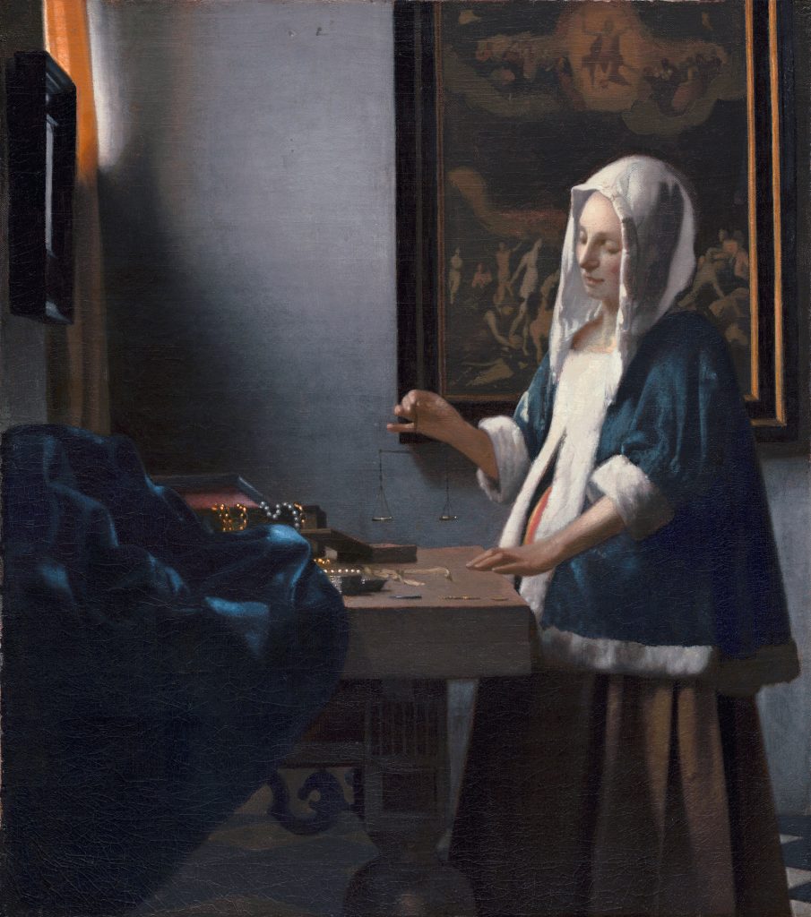 Vrouw met weegschaal, Johannes Vermeer.