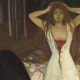 Vrouw in berouw. Schilderij: Ashes (1895) van Edvard Munch (Norwegian, 1863 - 1944)